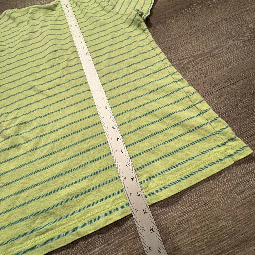 Banana Republic Shirt Mens Large Green Blue Henley Stripe Soft Wash Casual Adult
